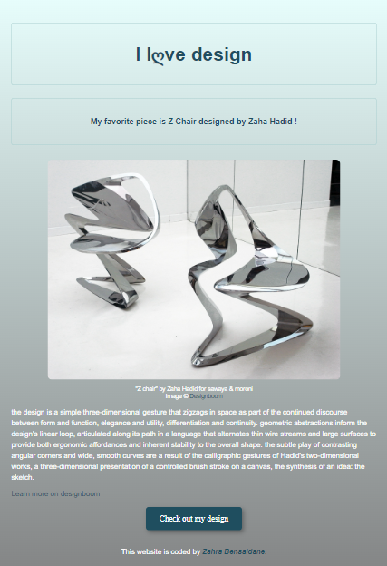 Z chair by Zaha Hadid